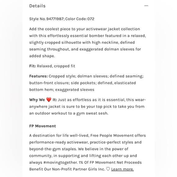 FP MOVEMENT FREE PEOPLE OFF TO THE RACES SKYLINE BLUE BOMBER JACKET LARGE NWOT - Picture 14 of 14